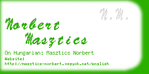 norbert masztics business card